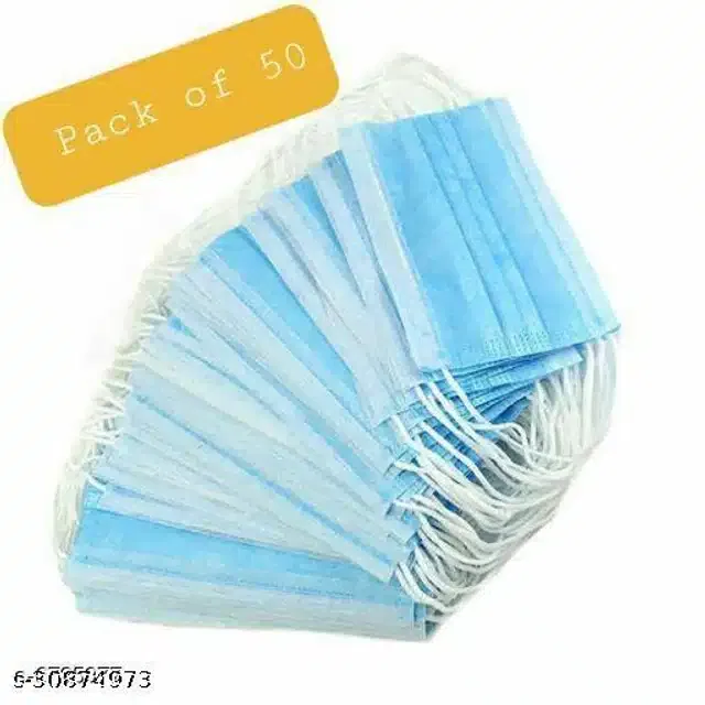 Non-Woven PPE Masks (Blue, Pack of 50)