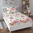 Microfibre Single Butterfly Printed Bedsheet 60x90in White
