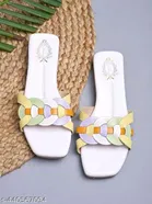 Comfort White Flat Sandals for Women 