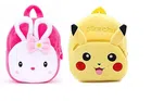 Heaven Decor Naughty And Pikachu Velvet Soft Plus Kidds School Bag Combo(A074)