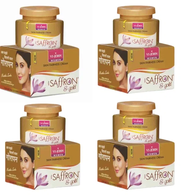 Vi-John Saffron & Gold Fairness Cream for Women (50 g, Pack of 4)