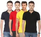 Polo Solid Pack of 4 T-shirts for Men 