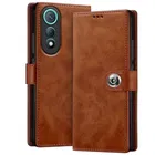 Artificial Leather Mobile Flip Cover for Tecno LJ8K P1 / POVA CURVE (Brown)
