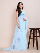 Silk Woven Design Saree for Women, Sky Blue 