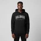 Fleece Printed Hoodie for Men, Black 