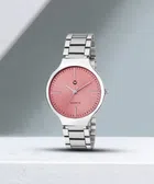 Analog Watch for Women (Silver & Pink)