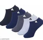 Cotton Blend Socks for Men & Women (Multicolor, Pack of 5)