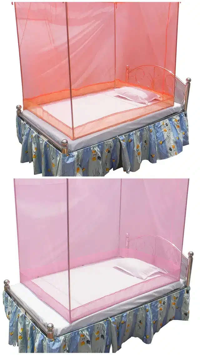Single Bed Mosquito Net (Pack of 2) (Multicolor, 6x3 feet)