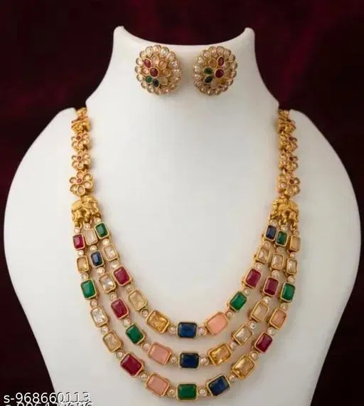 Brass Jewellery Set for Women (Multicolor, Free Size)