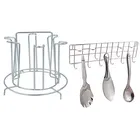 Oc9 स्टेनलेस स्टील ग्लास होल्डर & वॉल माउंटेड लैडल हुक रेल फॉर Kicthen