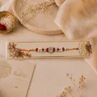 Designer Moti Rakhi for Brother Multicolor
