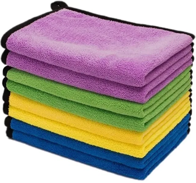 Microfiber Car Cloth & Towels (Multicolour, 30x40 cm) (Pack of 8)