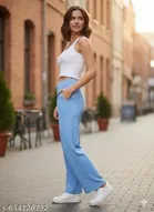 Sky Blue Formal Trousers for Women 