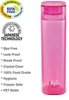 CELLO H2O Squaremate Unbreakable Plastic Water Bottle 1 Liter, Pink