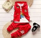 Hosiery Cotton Printed Clothing Set for Boys, Red 