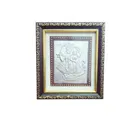 Wooden Shri Radha Krishna Lilver Photo Frame for Puja 