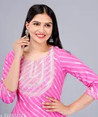 Rayon Kurti for Women, Pink 