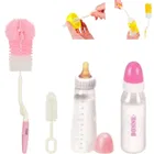 Combo of 2 Pcs Baby Milk Bottles (225 ml) with Bottle & Nipple Cleaning Brushes (Multicolor, Set of 4)