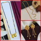 Combo of Alloy Mangalsutra with Chain & 1 Pair Earrings for Women 