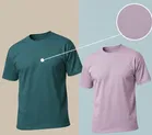 Polyester Round Neck T-shirt for Men, Multicolour, Pack of 2 