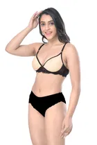 Pibu वीमेन कॉटन ब्रा पैंटी सेट 