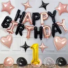 1st Happy Birthday Balloon Decoration Kit ,Rose Gold & Black ,Set Of 1