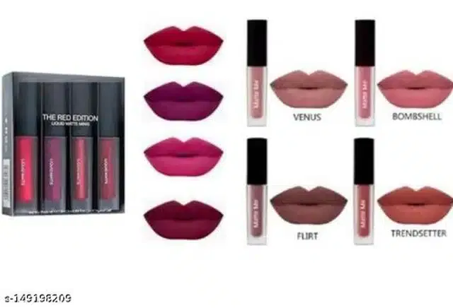 Waterproof Liquid Matte Lipsticks (Multicolor, Pack of 8)