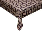 PVC 2 Seater Table Cover (Beige & Black, 40x54 inches)