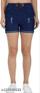 Denim Shorts for Women (Blue, 28)