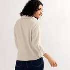 Women's Crinkled Button-Up Shirt, XL 