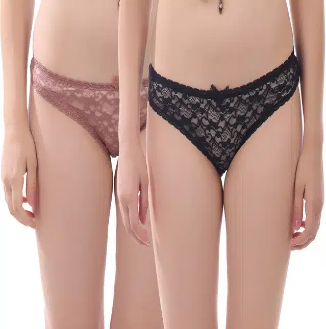 Cotton Blend Panties for Women (Pack of 2) (Multicolor, XL)