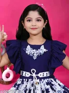 Printed Cotton Fit And Flare Dress for Girls 