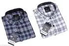 Polycotton Checked Shirts for Men, Multicolor 