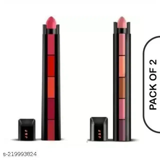 5 in 1 Lipstick (Multicolor, Pack of 2)