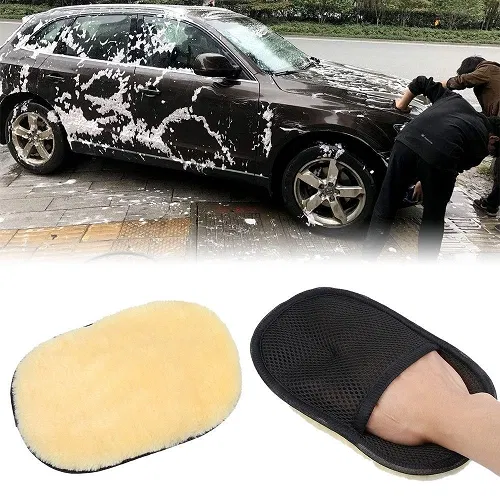 Fiber Cleaning Glove Scrubbers for Car (Multicolor)