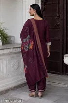 Embroidered Chanderi Silk Kurta Set for Women 