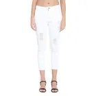 Denim Straight Fit Jeans For Women , WHITE 