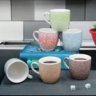 6 Pcs Ceramic Tea & Coffee Cup Set - Multicolour 6 Colour