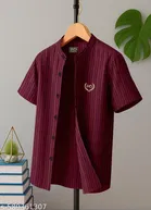 Self Design Cotton Blend Short Sleeve Polo for Boys 