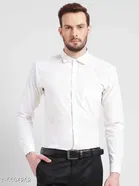 Cotton Blend Solid Full Sleeves Shirt for Men 