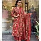 Viscose Rayon Kurta & Plazo With Dupatta Red 