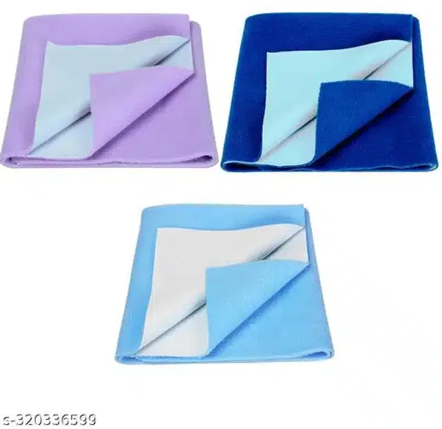 Cotton Mattress Protection Sheet (Multicolor, 28x20 inches) (Pack of 3)