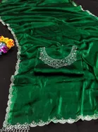 Jimmy Choo Embellished Saree For Women, Green