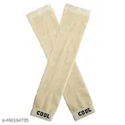 Poly Blend Sold UV Protected Arm Sleeves for Men & Women, Beige, Set of 2