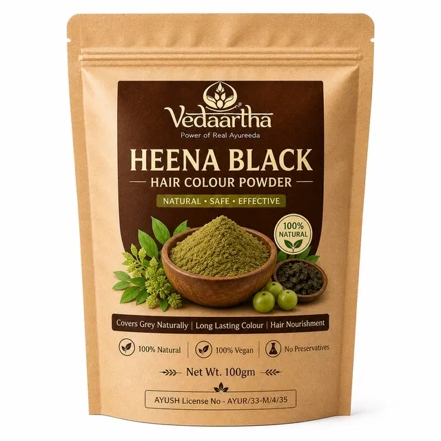वेदार्थ आयुर्वेदिक हीना काला हेयर कलर पाउडर, 100 g
