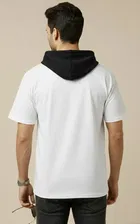 Polyester Printed T-shirt for Men, White 