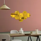 Acrylic Hexagon Shaped Wall Mirror Stickers 