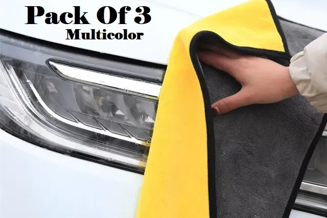Microfiber Thick Lint & Streak-Free Multipurpose Cleaning Clothes (Multicolor, Pack of 3)