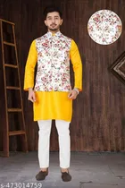 Cotton Button Kurta Set for Men 