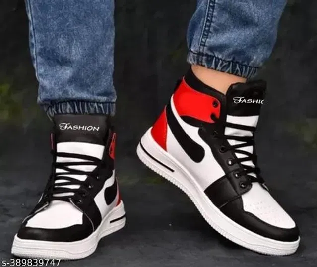 Boots for Men (Red & White, 9)